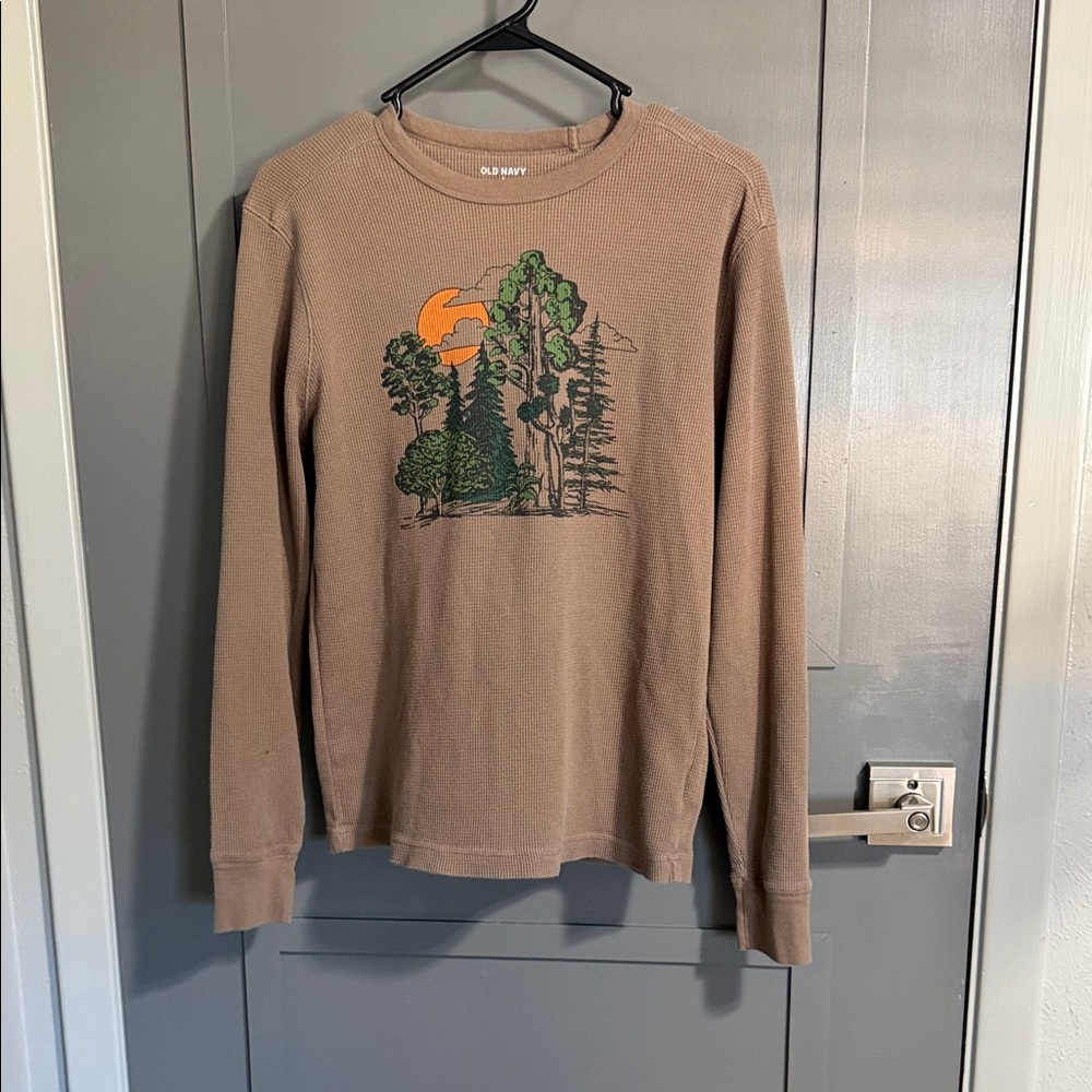 Old Navy Brown Nature Graphic Long Sleeve Thermal